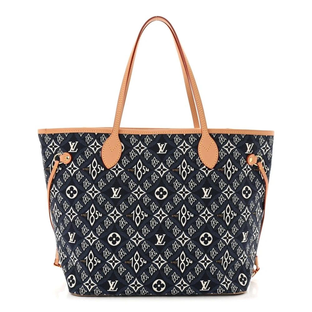 Louis Vuitton Blue Jacquard Since 1854 Neverfull MM Front replica handbags