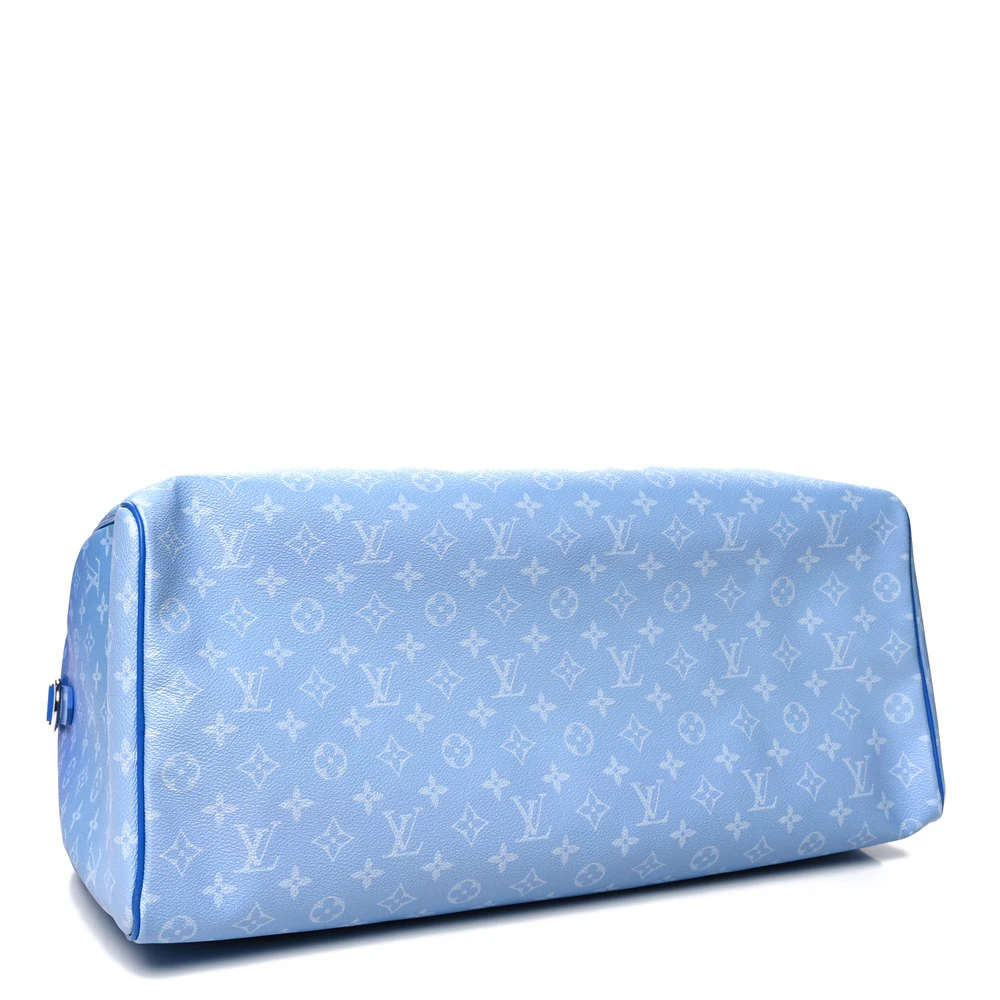 Mirror Quality Louis Vuitton Blue Keepall 50 Replica Handbag - Image 6