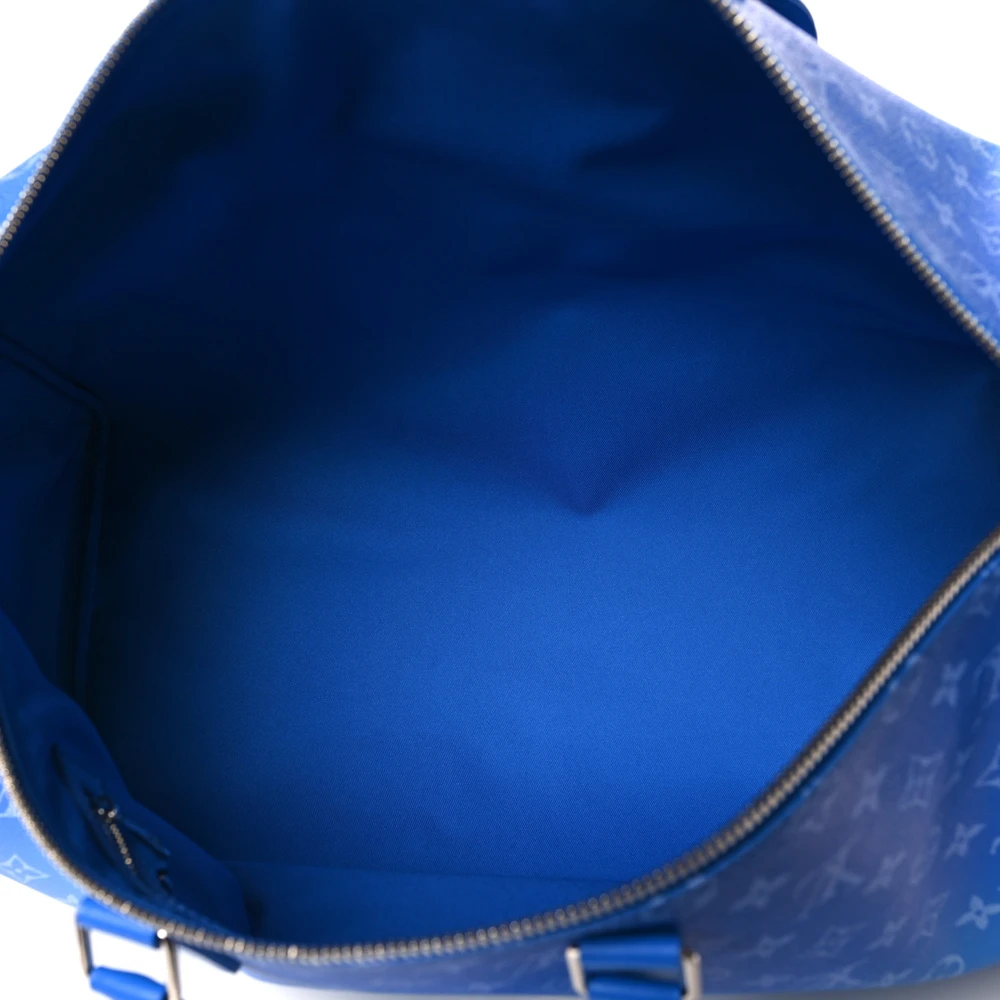 Mirror Quality Louis Vuitton Blue Keepall 50 Replica Handbag - Image 7