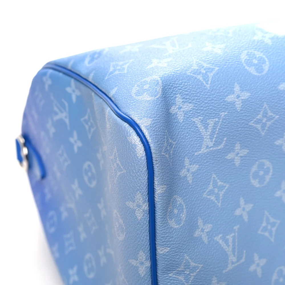 Mirror Quality Louis Vuitton Blue Keepall 50 Replica Handbag - Image 4