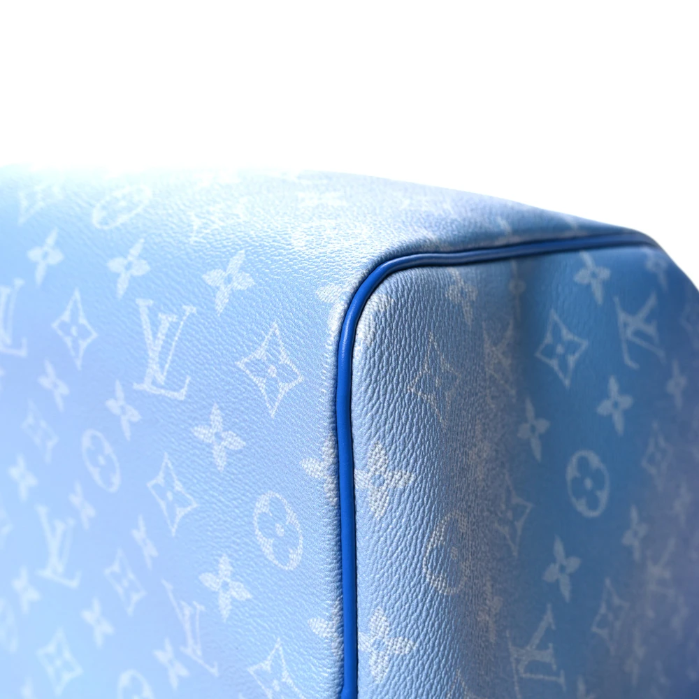 Mirror Quality Louis Vuitton Blue Keepall 50 Replica Handbag - Image 5