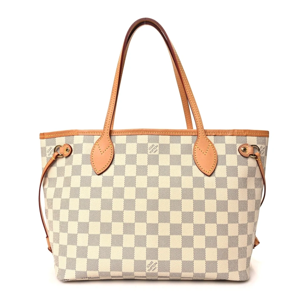 Louis Vuitton Damier Azur Canvas Neo Neverfull Beige Interior PM Gold Hardware Front replica handbags