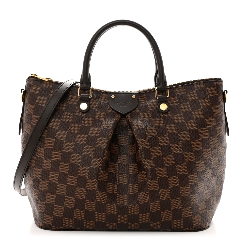 Louis Vuitton Damier Ebene Canvas Siena MM Gold Hardware Front replica handbags