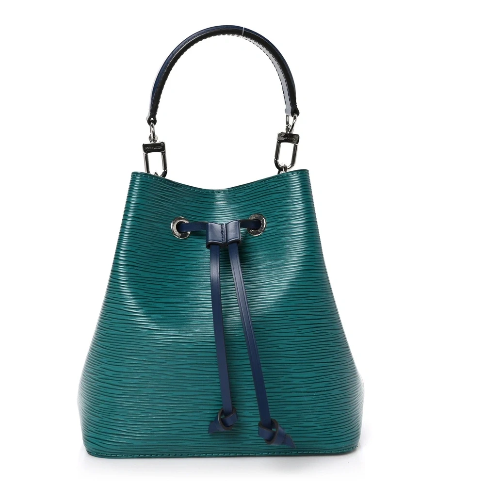 Louis Vuitton Emerald Green Indigo Epi Leather NeoNoe BB Silver Hardware Front replica handbags