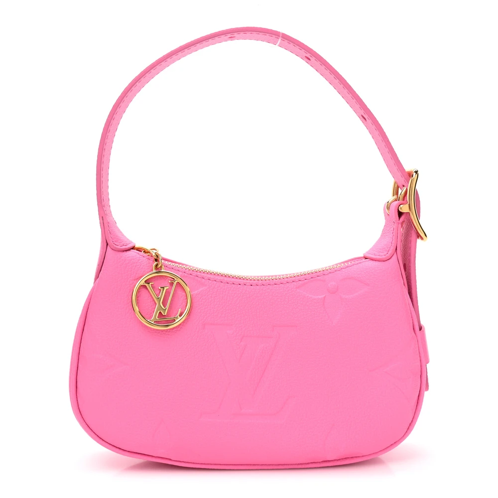 Louis Vuitton Rose Lollipop Monogram Empreinte Leather Mini Moon Gold Hardware Front replica handbags