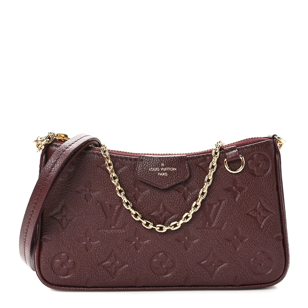 Louis Vuitton Wine Empreinte Leather Easy Pouch on Strap PM Front replica handbags