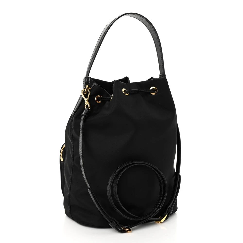 Prada Black Saffiano Leather Mini Bucket Bag – Mirror Quality Replica - Image 3