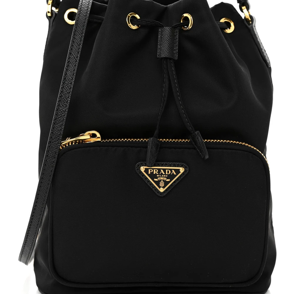 Prada Black Saffiano Leather Mini Bucket Bag – Mirror Quality Replica - Image 8