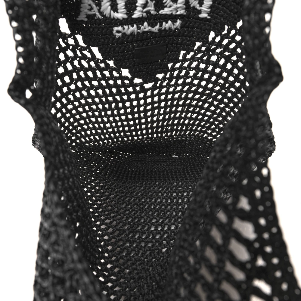 Prada Black Raffia Crochet Tote Bag – Mirror Quality Replica - Image 7