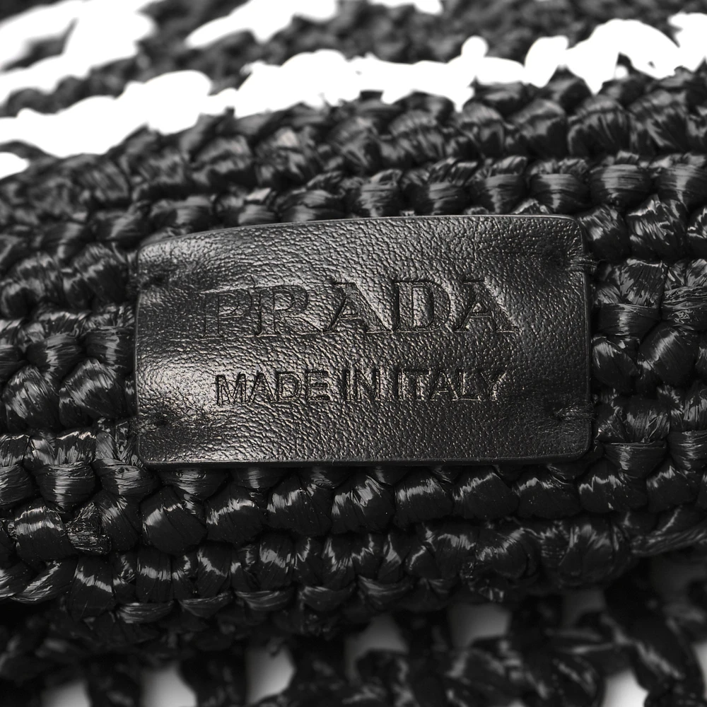 Prada Black Raffia Crochet Tote Bag – Mirror Quality Replica - Image 2