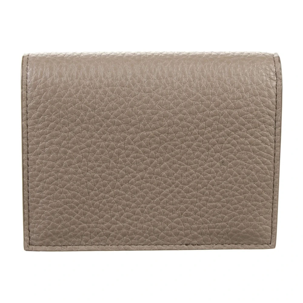Prada Neutrals Vitello Daino Leather Small Bifold Wallet Silver Hardware - Image 2