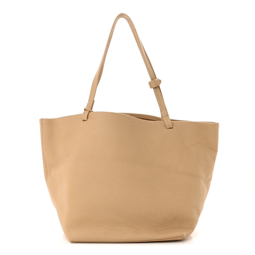 The Row Beige Grained Calfskin Leather Large Park Tote Three Front Replica handbags