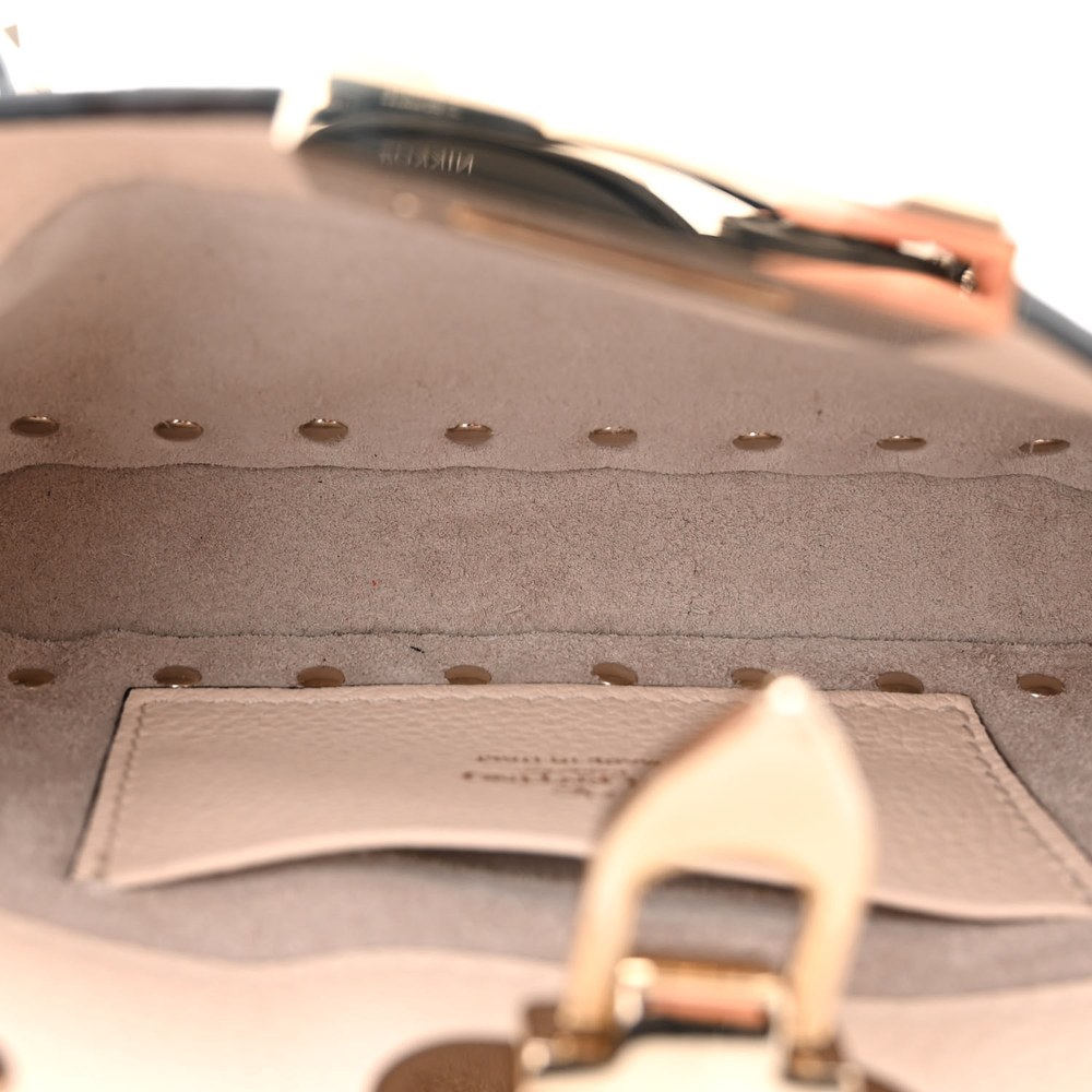 Valentino Garavani Ivory Pebbled Calfskin Leather Small Rockstud Phone Case Crossbody Light Gold Hardware Luxury Reps - Image 7