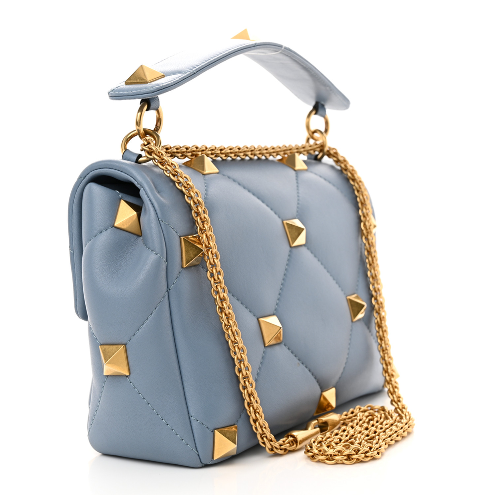 Valentino Garavani Niagara Nappa Leather Large Roman Stud Shoulder Bag Gold Hardware Top quality Replica - Image 3