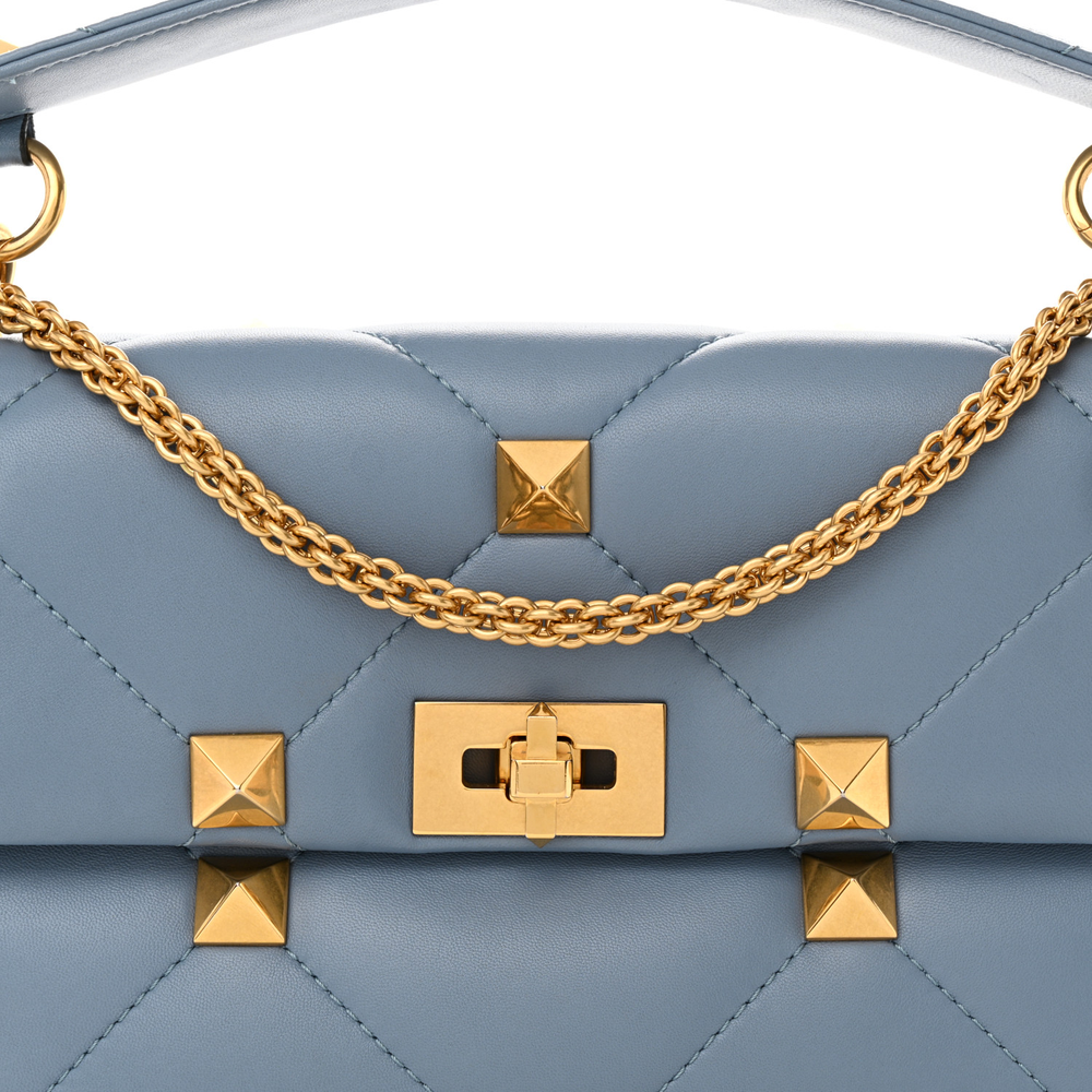 Valentino Garavani Niagara Nappa Leather Large Roman Stud Shoulder Bag Gold Hardware Top quality Replica - Image 8